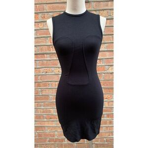 Alexander Wang Dress Black Sleeveless Bodycon Stretch Exposed Zipper XS